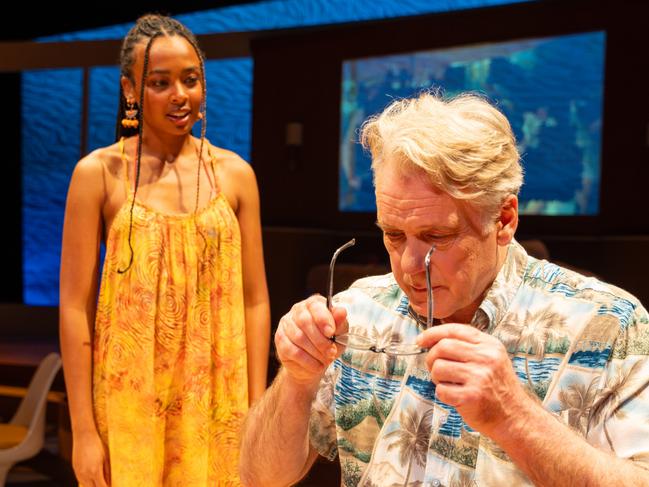 State Theatre Company of SA production of The Puzzle, by David Williamson. Actors Erik Thomson and Ahunim Abebe. Picture: Matt Byrne