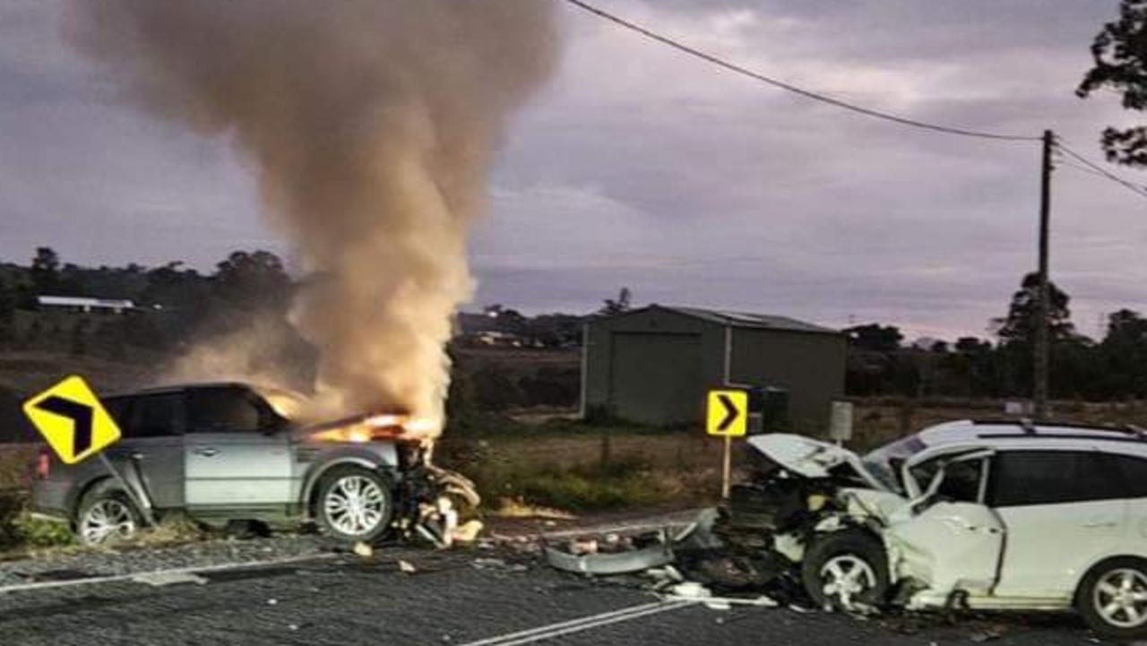 The driver of one of the cars was left with multiple injuries including broken ribs and arms as a result of this crash on the Bruce Hwy at Chatsworth on June 29, 2024.