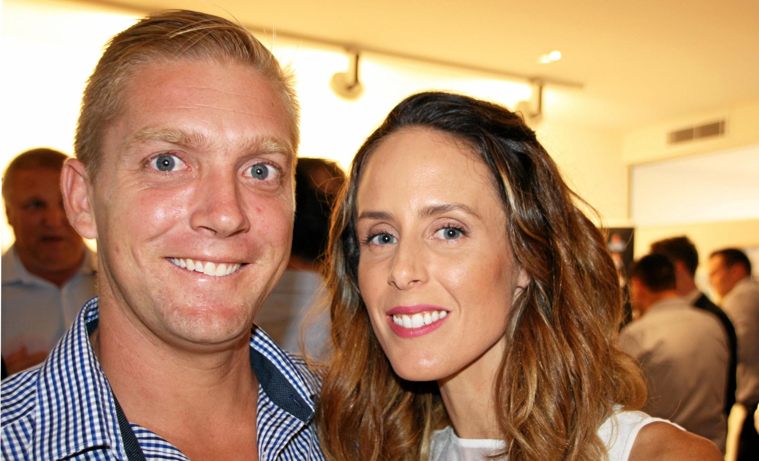 Shane and Tiffanie Hepburn of The Good Bean at the opening of Mosaic Property Group's new Sunshine Coast office at Duporth Avenue, Maroochydore. Picture: Erle Levey