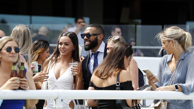 Josh Addo-Carr was spotted among the crowds watching the Melbourne Cup at Royal Randwick Racecourse. Picture: Jonathan Ng