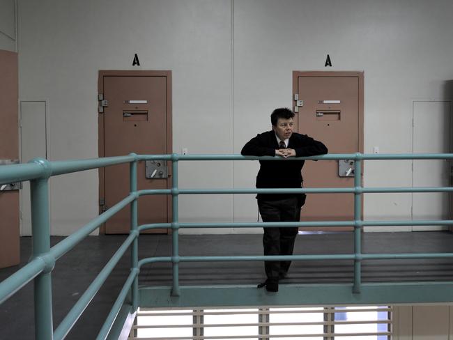 A warden inside Port Phillip Prison.