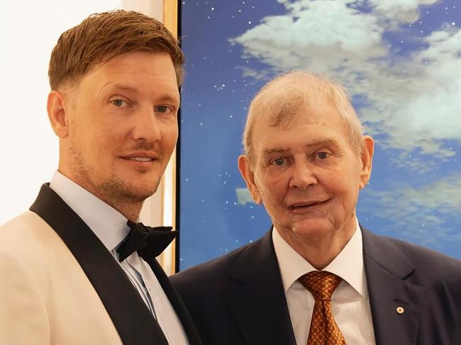 John Farnham with his son Rob Farnham on his wedding day. Supplied  / instagram - https://www.instagram.com/p/C8RbGlYSpcx/?img_index=3