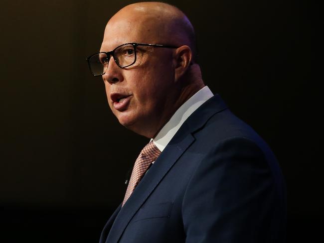 SYDNEY, AUSTRALIA: NewsWire Photos: MARCH 12 2024: The Leader of the Opposition Peter Dutton is in Sydney and makes a speech at the Australian Financial Review Business Summit. Picture: NCA NewsWire / Gaye Gerard
