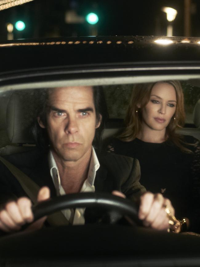 Cave takes Kylie Minogue for a ride. Picture: Supplied