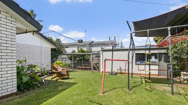 The 574sq m property has plenty of room for kids to run around in the backyard.