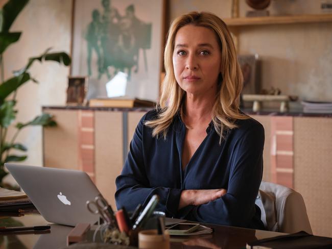 Asher Keddie as Evelyn on set of the new series of Binge’s Strife. Picture: John Platt