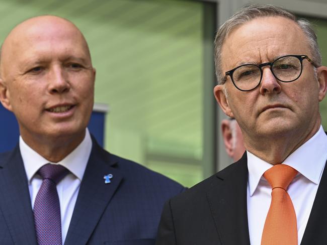 Alternative prime minister Peter Dutton (left) with incumbent Anthony Albanese