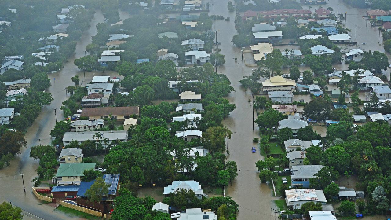 Townsville floods. Aerial damage of Railway Estate from a helicopter. Picture: Zak Simmonds