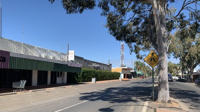 An almost deserted main street in Walgett on Thursday. Picture: ABC