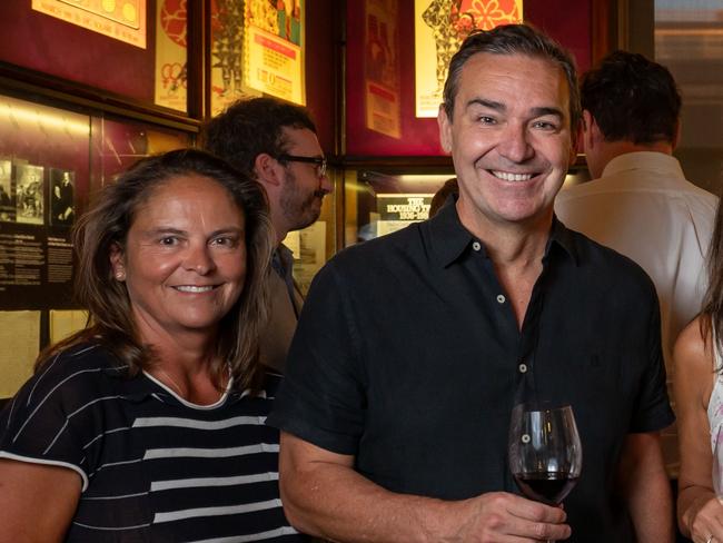 Rosalie Rotolo Steven Marshall, Fiona Lindquist, Amy Sullivan and Gosia Shield at State Theatre of SA's VIP drinks pre performance of premiere of Blue in Mortlock Library on Tuesday 27th of February 2024. Photo: Naomi Jellicoe