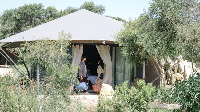 Glamping tent at Peninsula Hot Springs Resort, Victoria.