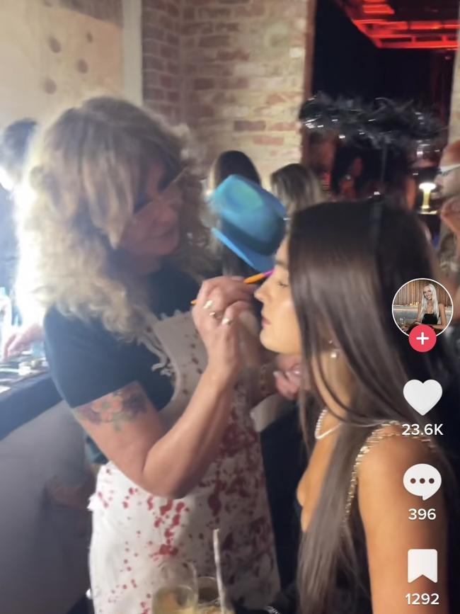 The party had a makeup room with five makeup artists on stand by. Picture: TikTok/AnnieKnight78