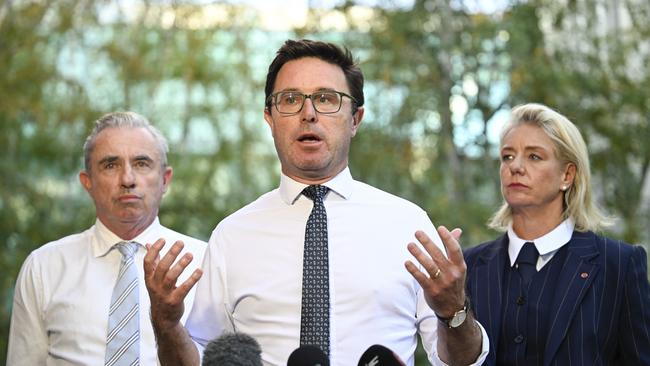 Kevin Hogan (left) has been elected deputy Nationals leader while Bridget McKenzie (right) has been reinstated as Nationals leader in the Senate. Picture: NewsWire / Martin Ollman