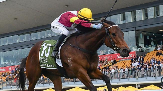 Arabian Summer will jump from the cheap seats in the $3m Sunlight slot race at the Gold Coast on Saturday. Picture: Grant Peters, /Trackside Photography.