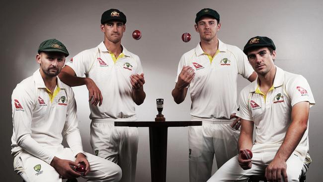 Nathan Lyon, Mitchell Starc, Josh Hazlewood and Pat Cummins.