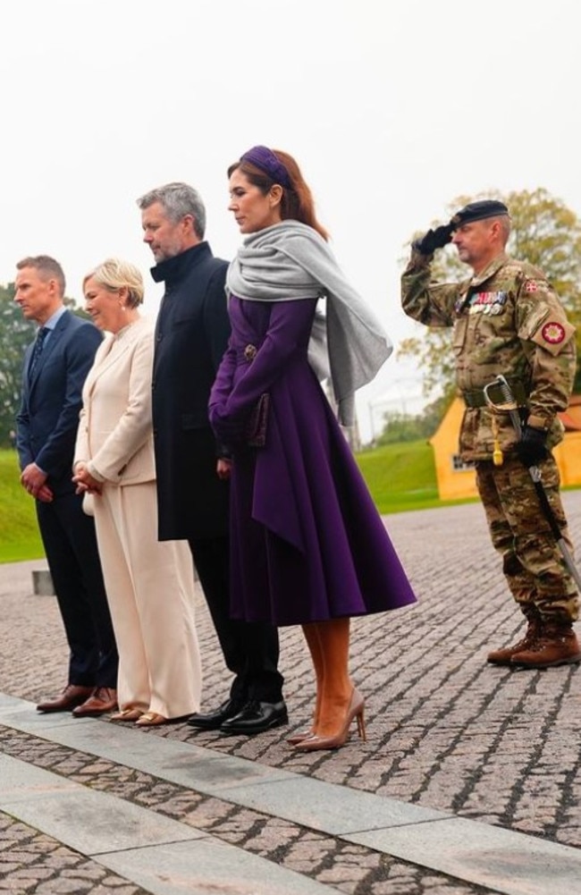 Queen Mary exudes glamour as she welcomes the President of Iceland. Picture: Instagram.