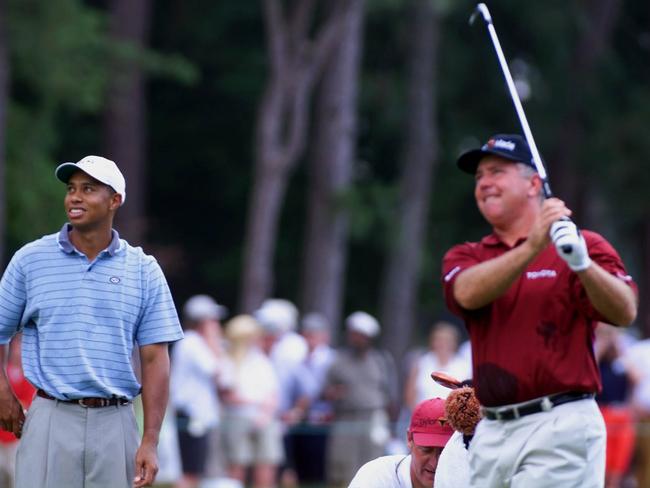 Pinehurst has played host to multiple US Open tournaments. Pictured are top golfers Tiger Woods and Mark O'Meara on the course. Picture: AP