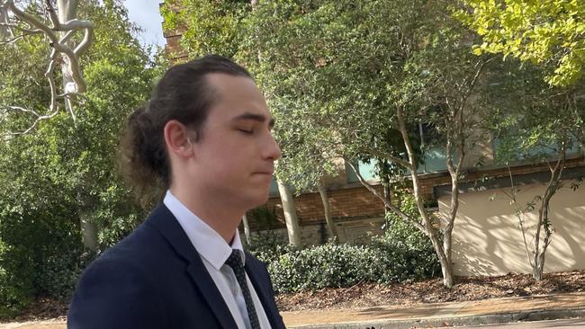 Mitchell Brennan arriving at Wyong Local Court last year where he pleaded guilty to aggravated dangerous driving occasioning grievous bodily harm and failing to stop and assist. Picture: NewsLocal