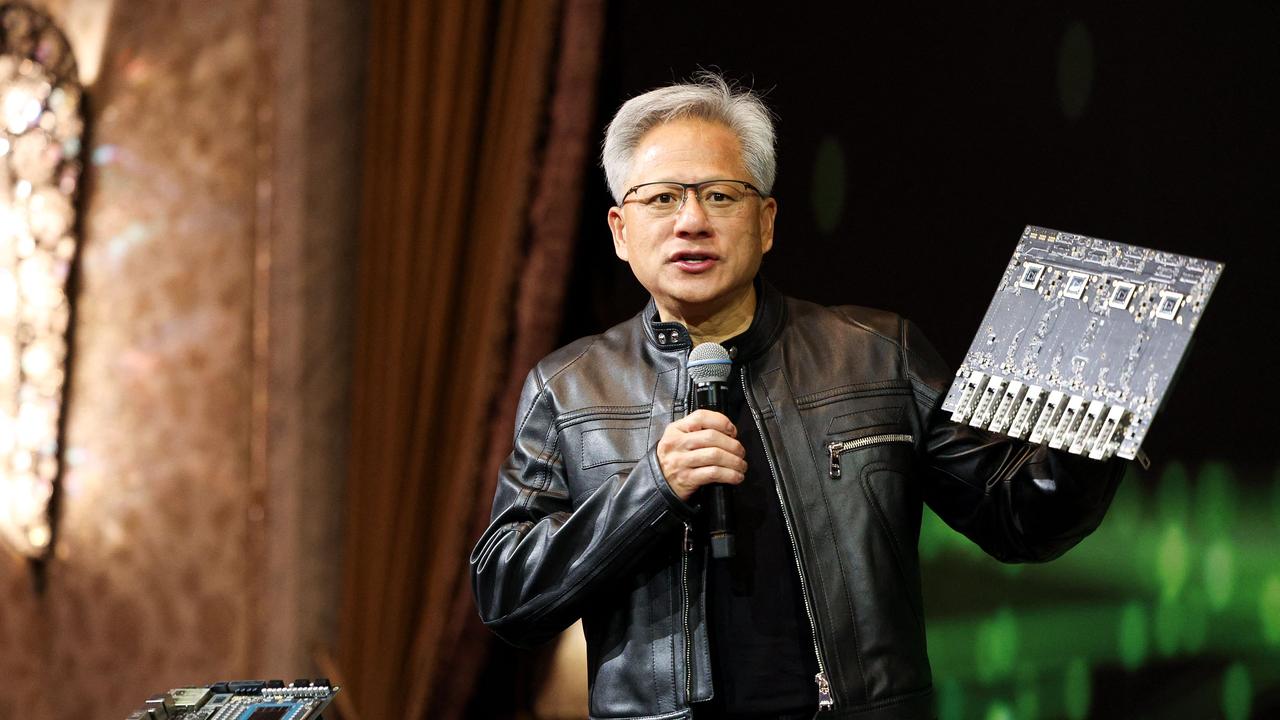 Jensen Huang, co-founder and CEO of Nvidia at a recent news conference in Taipei. Picture: I-Hwa Cheng/AFP