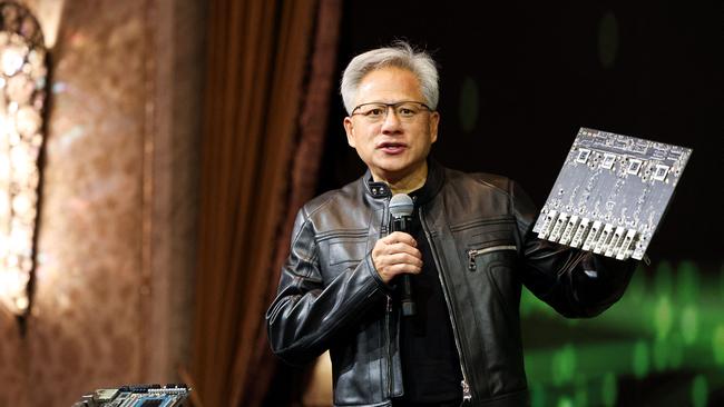 Jensen Huang, co-founder and CEO of Nvidia at a recent news conference in Taipei. Picture: I-Hwa Cheng/AFP