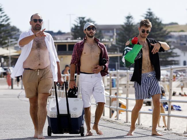 These tourists were spotted dancing down the boulevard on their way home. Picture: Sam Ruttyn