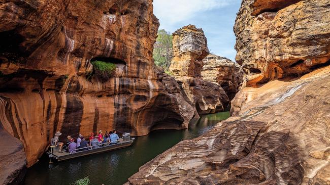 Admiring the rock formations of Cobbold Gorge. Picture: Nathan McNeil