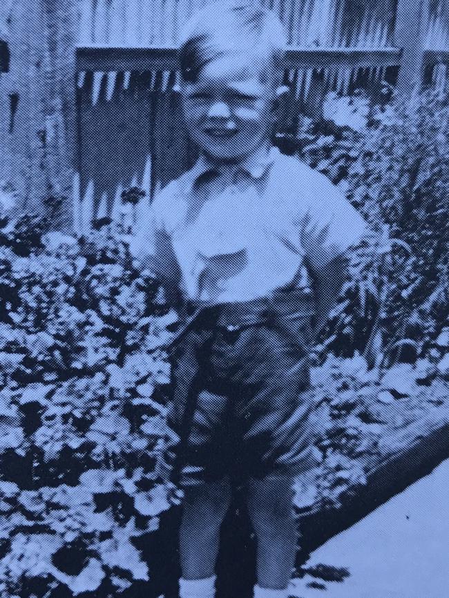 Bert Newton as a child, at his Holden St, Fitzroy, home.