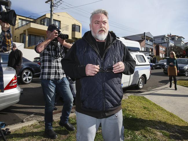 Elements of NSW Police were on the scene going through John Ibrahim’s house with a sniffer dog. Picture: Justin Lloyd