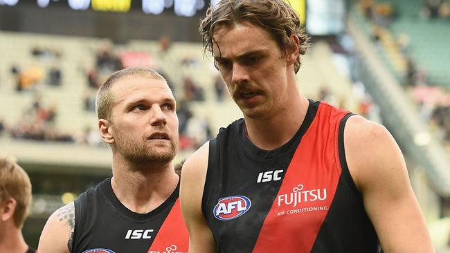 Struggling Essendon pair Jake Stringer and Joe Daniher.