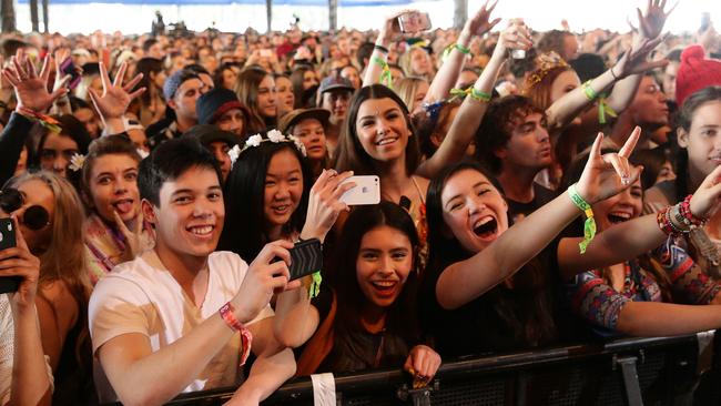 Splendour in the Grass fans - like these guys who caught The Jungle Giants at the 2013 event - may have had their Moshtix accounts hacked. Picture: Adam Head