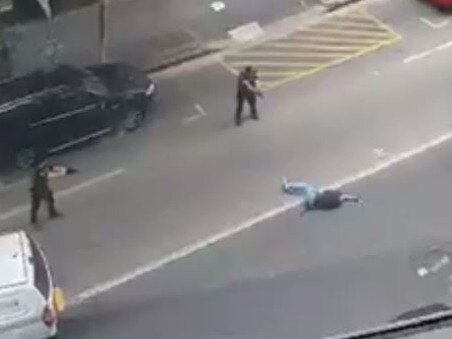 Sunday’s police shooting in Brisbane CBD. Picture: Supplied