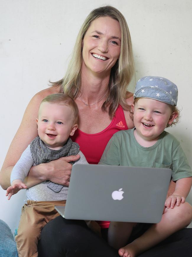 Parents are juggling working from home with looking after the kids. Picture: Annette Dew