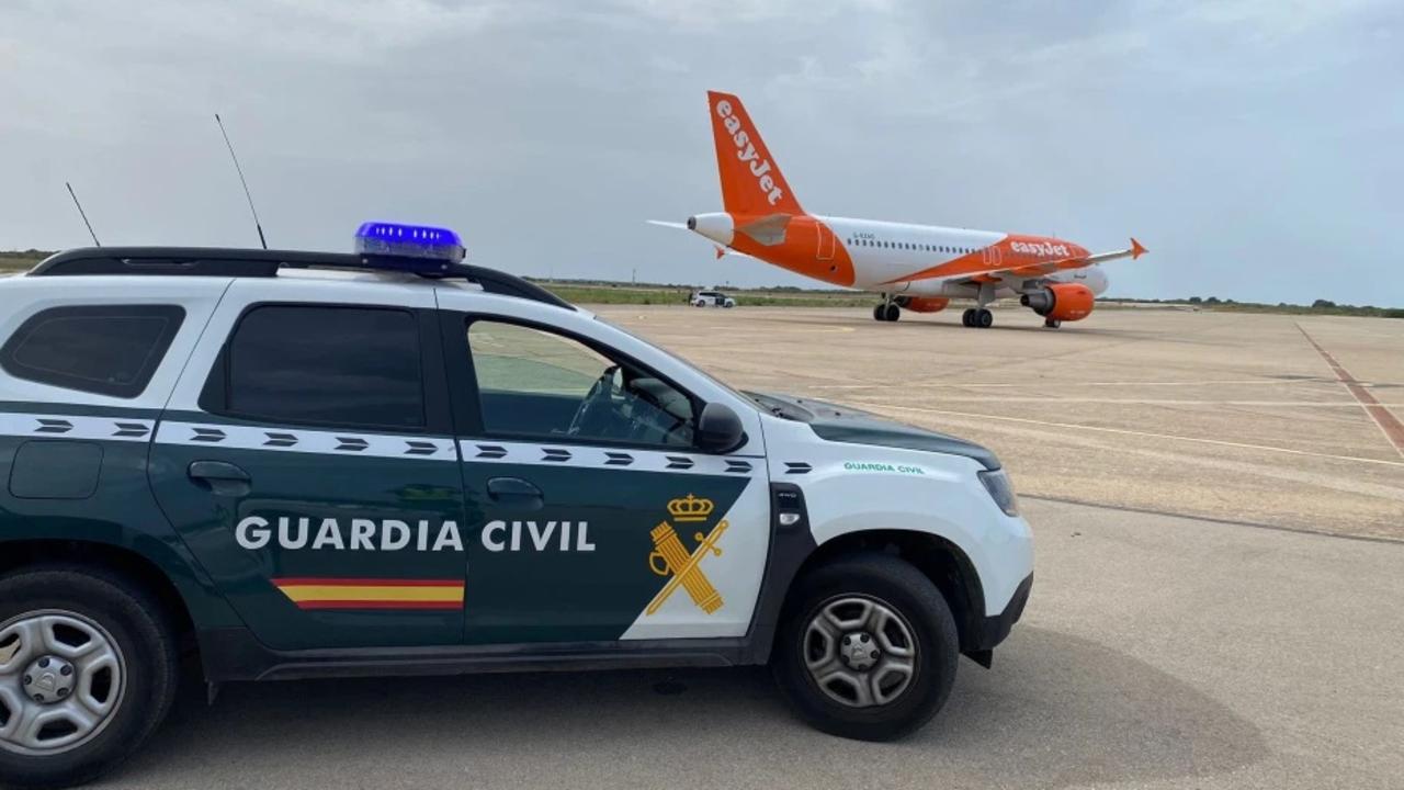 The easyJet aircraft was on the ground for hours while police carried out their investigation. Picture: Solarpix/Australscope