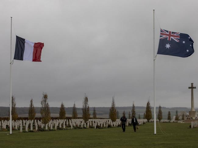 Darren Chester was in Villers Bretonneux for Armistice Day commemorations. Picture: Ella Pellegrini