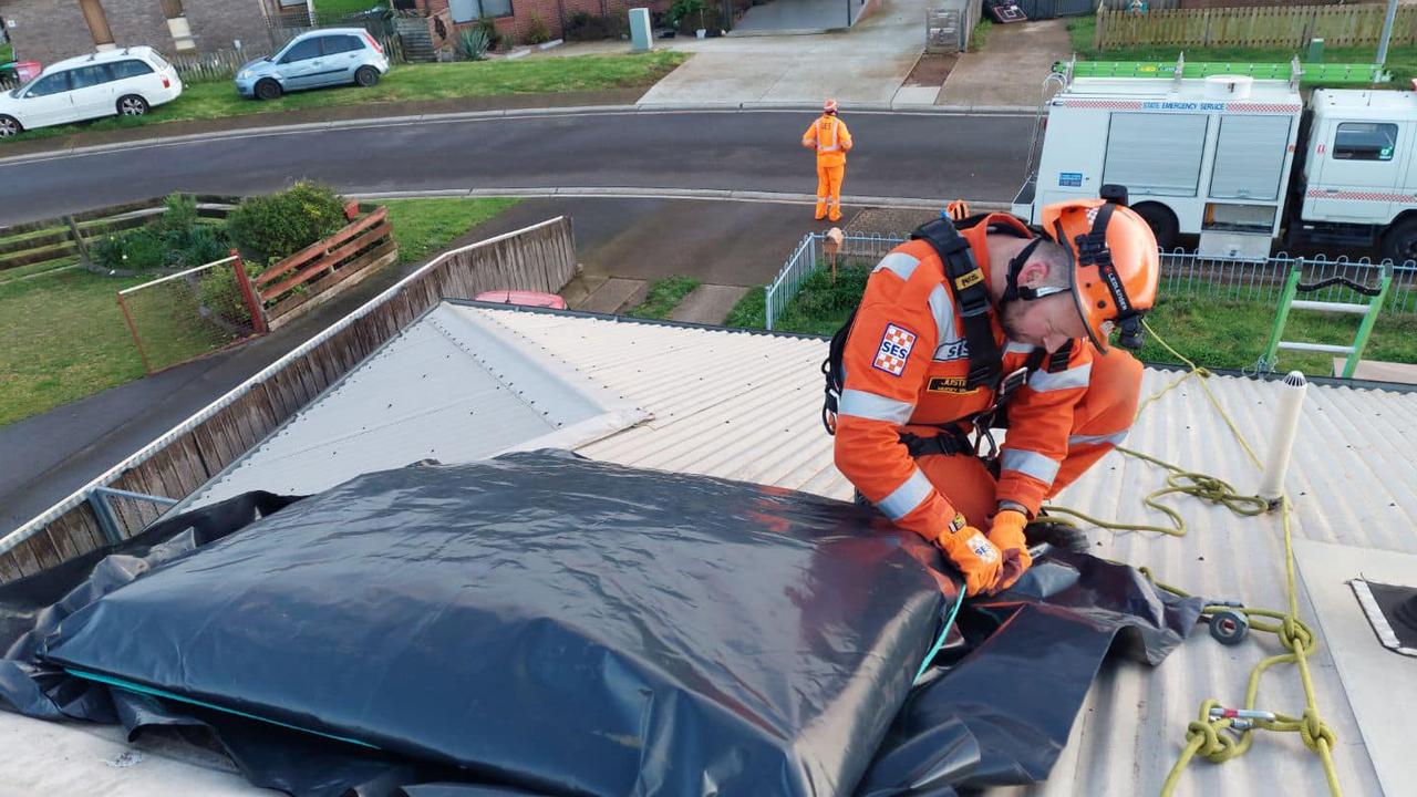 Tasmania SES crews during wild weather event across the state on August 31. Picture: Tas SES