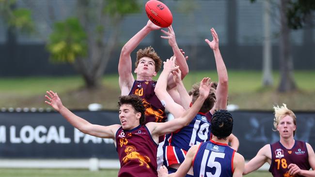 Action from the Colts game between Wilston Grange and Palm Beach Currumbin. Pictured is Currumbin’s Cameron Brown. Picture: Tertius Pickard