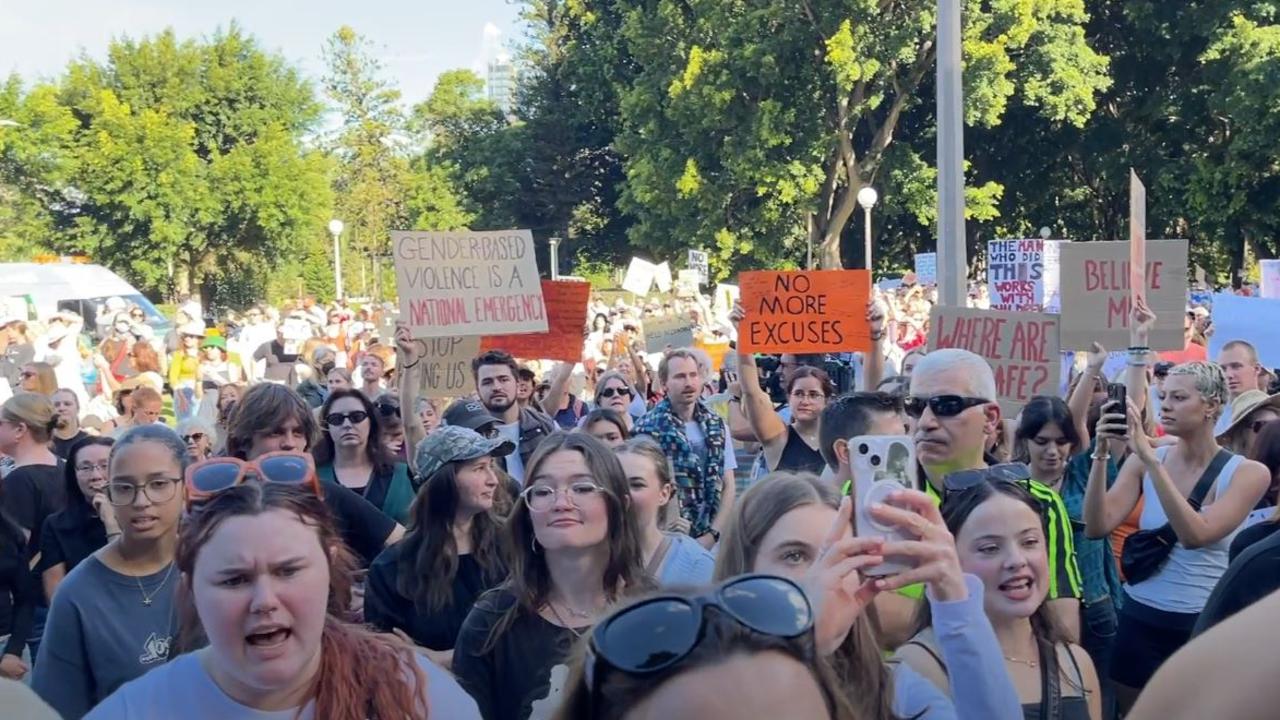 The event is Sydney is one of 17 rallies being held across Australia to protest against gender based violence. Picture: NCA NewsWire/ Monique Harmer