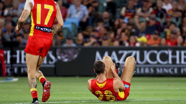 Jarrod Witts injured his knee against the Crows. Picture: Getty Images