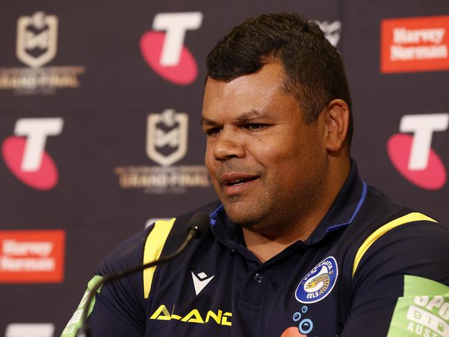 WEEKEND TELEGRAPHS SPECIAL SEPTEMBER 30, 2022. UNDER EMBARGO MUST CONTACT WEEKEND PIC EDITOR JEFF DARMANIN, GARRY FERRIS AND JAMES SILVER BEFORE PUBLISHING.Parramatta Eels coach Dean Widders pictured during the  NRLW Grand Final Media Conference with the Newcastle Knights and Parramatta Eels at The Fullerton Hotel Sydney. Picture: Jonathan Ng