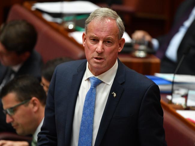 Minister for Aged Care Richard Colbeck during Question Time in the Senate chamber at Parliament House in Canberra, Thursday, November 14, 2019. (AAP Image/Mick Tsikas) NO ARCHIVING