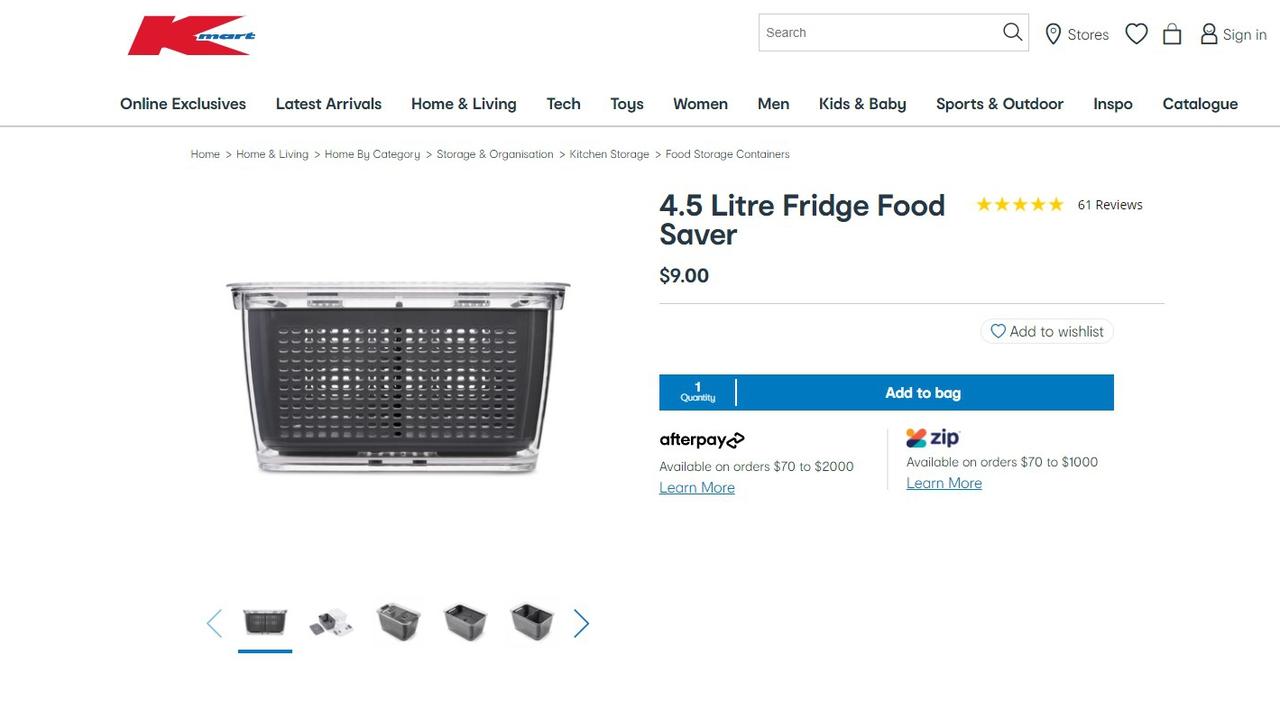 Shoppers have raved about the Kmart Fridge Food Saver, one claiming it keeps herbs fresh for six weeks.