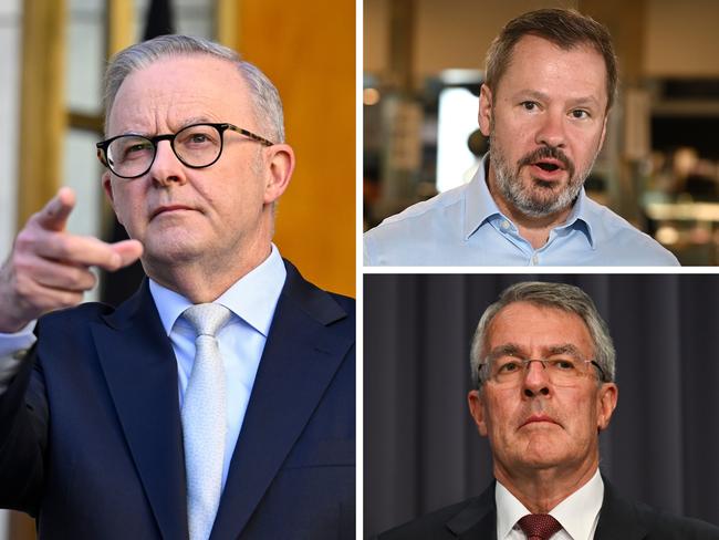Prime Minister Anthony Albanese, former industry minister Ed Husic and former attorney-general Mark Dreyfus. Pictures: Martin Ollman/NewsWire, Philip Gostelow/NewsWire, John Gass.