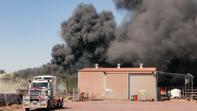 NTFES at the blaze in Berrimah. Picture: Glenn Campbell