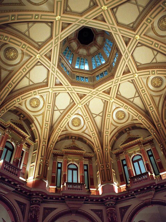 The ornate ceiling of 333 Collins St, Melbourne, which was saved.