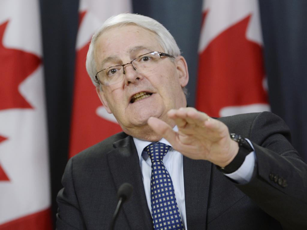 Transport Minister Marc Garneau speaks about the grounding of all Boeing 737 MAX 8 aeroplanes in Canada during a press conference on March 13, 2019. Picture: AP