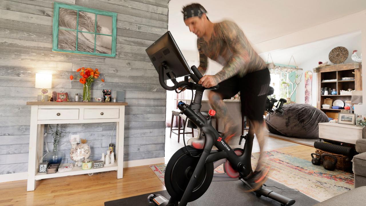 Demand for Peloton bikes climbed during lockdown. Picture: Getty/AFP