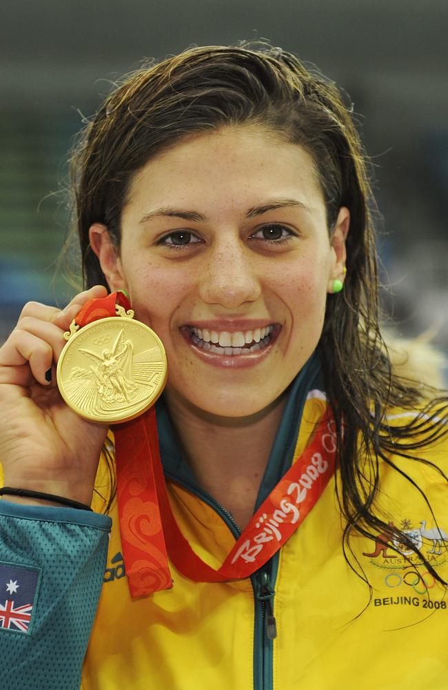 Stephanie Rice wins gold at the Beijing Olympics in 2008.