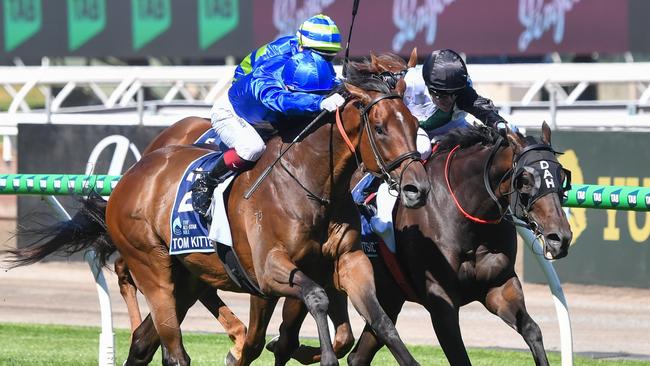 Tom Kitten ridden by Ben Melham wins the The All-Star Mile at Flemington Racecourse on March 08, 2025 in Flemington, Australia. (Photo by Pat Scala/Racing Photos via Getty Images)