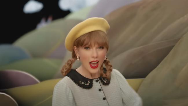 A far sweeter image of Taylor Swift in her Karma music video.