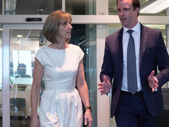 BHP Billiton director Carolyn Hewson and Sturt Liberal preselection candidate James Stevens. Supplied WhatsApp Image